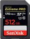 SanDisk Extreme PRO 512GB SDXC Memory Card up to 170MB/s, Class 10, U3, V30